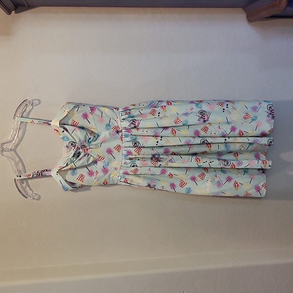 Unique Vinatge Popcorn Cotton Candy Luma Retro Style Dress Fit And Flare Size M - Picture 7 of 15